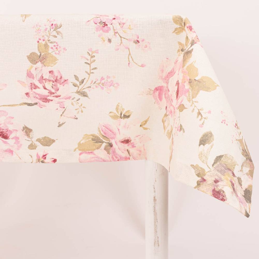 Schöner Leben Tischdecke Classic Painted Rose Rosen ecru rosa in versch. Größen von SCHÖNER LEBEN Kostenlose Rückgabe