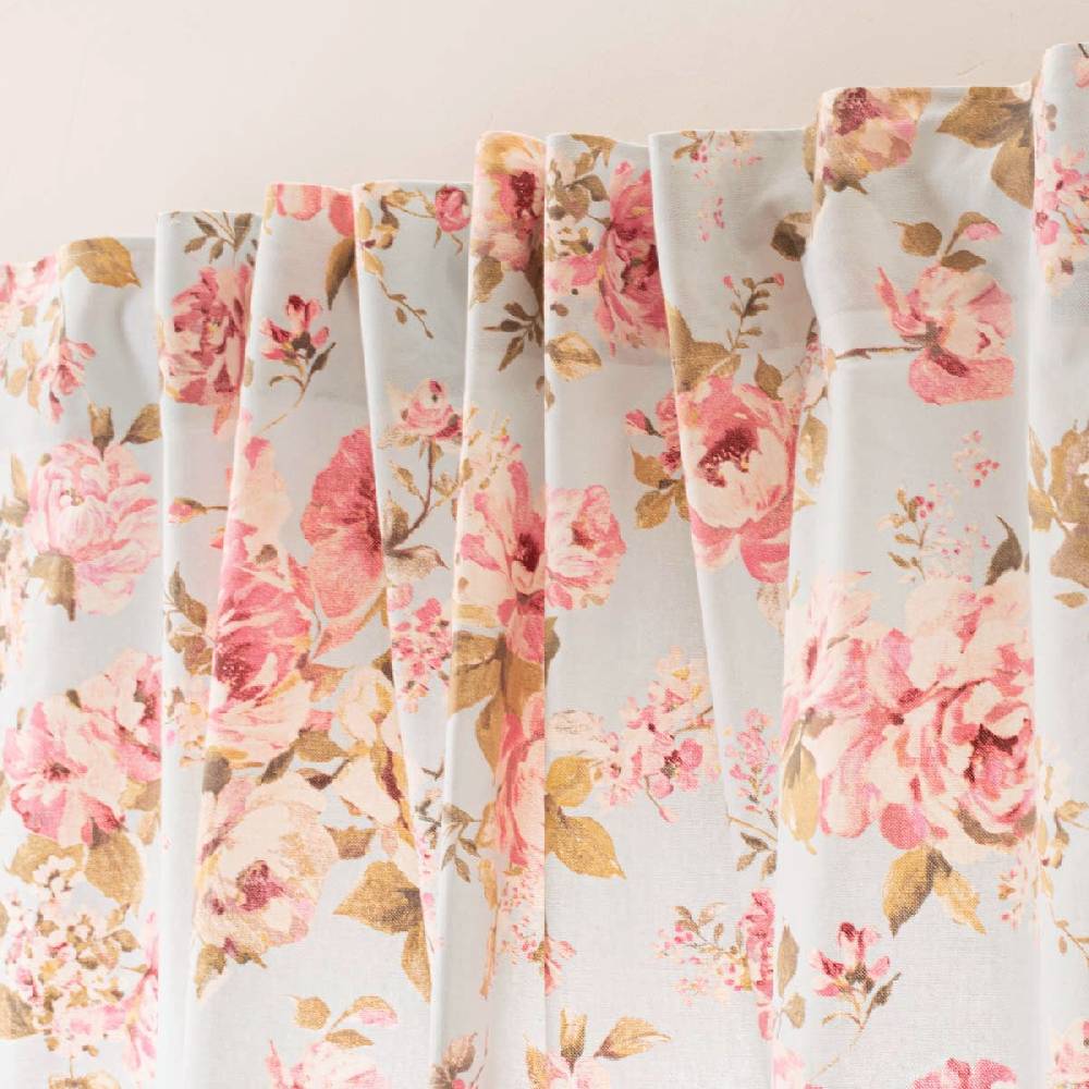 Schöner Leben Vorhang mit Smok-Schlaufenband Classic Painted Rose Rosen hellblau rosa in 245cm oder Wunschlänge von SCHÖNER LEBEN Neueste Stile