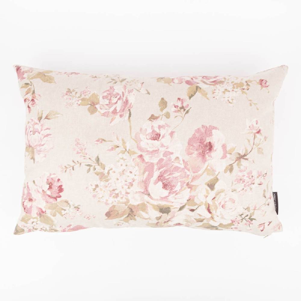 Schöner Leben Kissenhülle Classic Painted Rose Rosen Leinenlook natur rosa in versch. Größen oder Wunschmaß von SCHÖNER LEBEN Zeitbegrenzte Promotion
