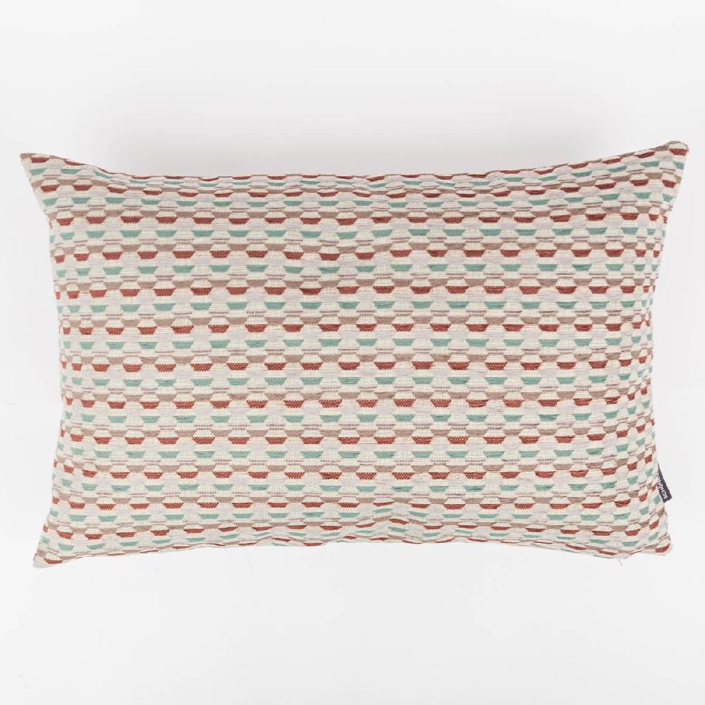 Schöner Leben Kissenhülle Mira Hexagon beige rot türkis in versch. Größen oder Wunschmaß von SCHÖNER LEBEN Sonderangebot der Fabrik