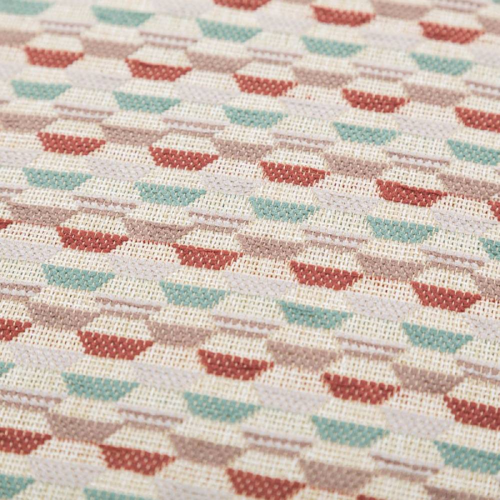Schöner Leben Kissenhülle Mira Hexagon beige rot türkis in versch. Größen oder Wunschmaß von SCHÖNER LEBEN Sonderangebot der Fabrik
