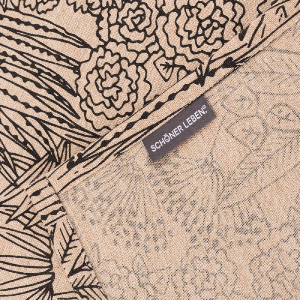 Schöner Leben Tischläufer Orphee Botanics Leinenlook natur schwarz 40x160cm von SCHÖNER LEBEN Rabatte dieses Monats