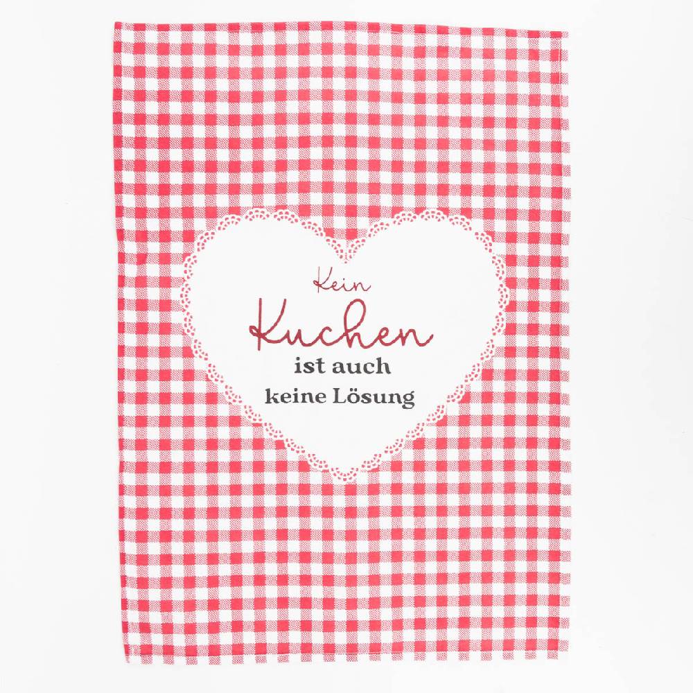 Schöner Leben Geschirrtuch 2er Set Kuchen aus Baumwolle beige-weiß und rot-weiß 50x70cm Neuheiten