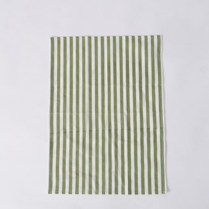 Schöner Leben Geschirrtuch 2er Set mit Blumen und Streifen aus Baumwolle weiß-grün und weiß-gelb-grün 50x70cm Bestseller