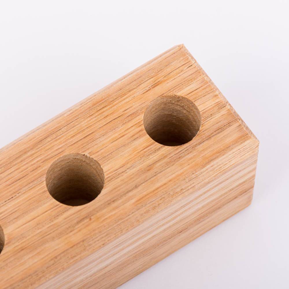 Schöner Leben 3er Gewürzständer für Reagenzgläser Eiche massiv 10x4x4cm von DeWi Räumungsverkauf