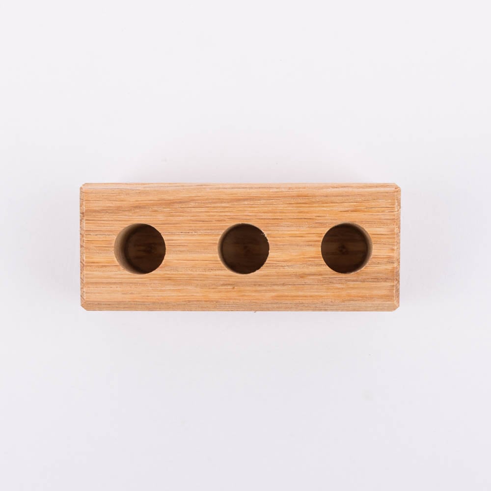 Schöner Leben 3er Gewürzständer für Reagenzgläser Eiche massiv 10x4x4cm von DeWi Räumungsverkauf