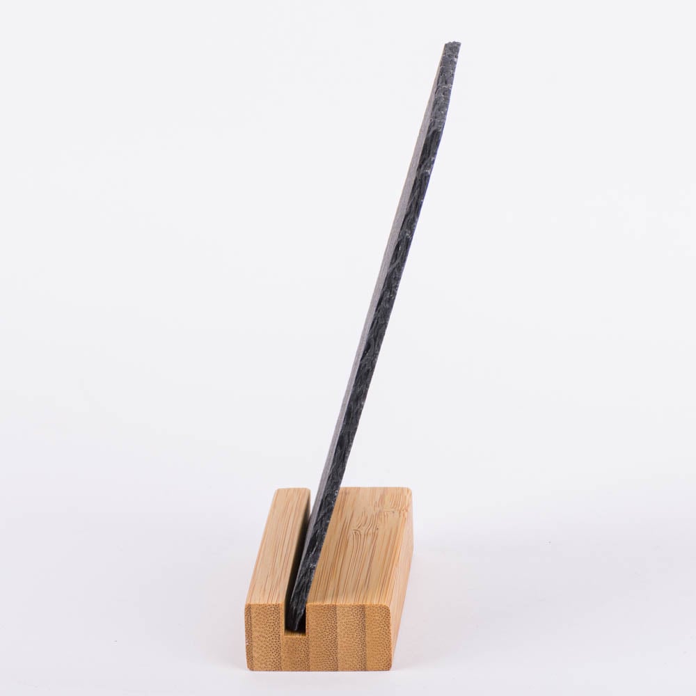 Schöner Leben Kleine Schiefertafel auf Sockel aus Bambus schwarz natur 15x9,5cm VIP-Rabatte