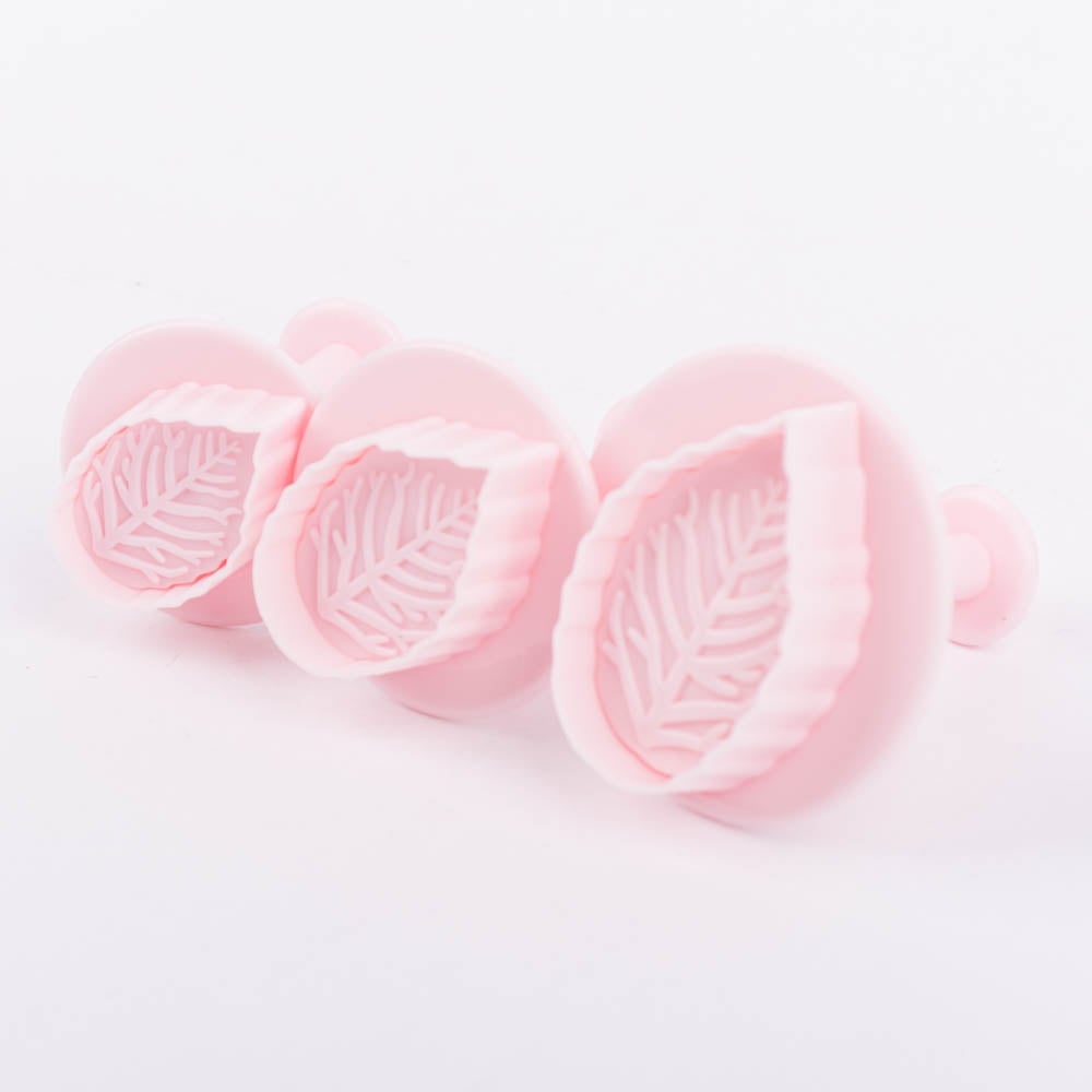 Schöner Leben 3er Set Ausstecher mit Zen Blattmuster 42mm 33mm 23mm lang von Zenker
