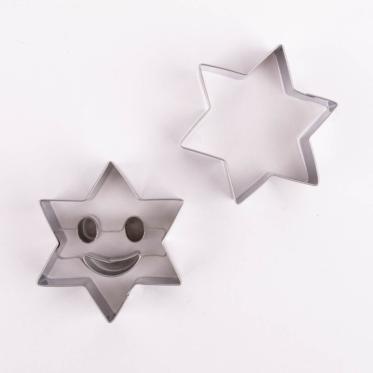 Schöner Leben 2er Set Keks-Ausstecher Smiley Herz Blume oder Stern Edelstahl 6cm von Zenker