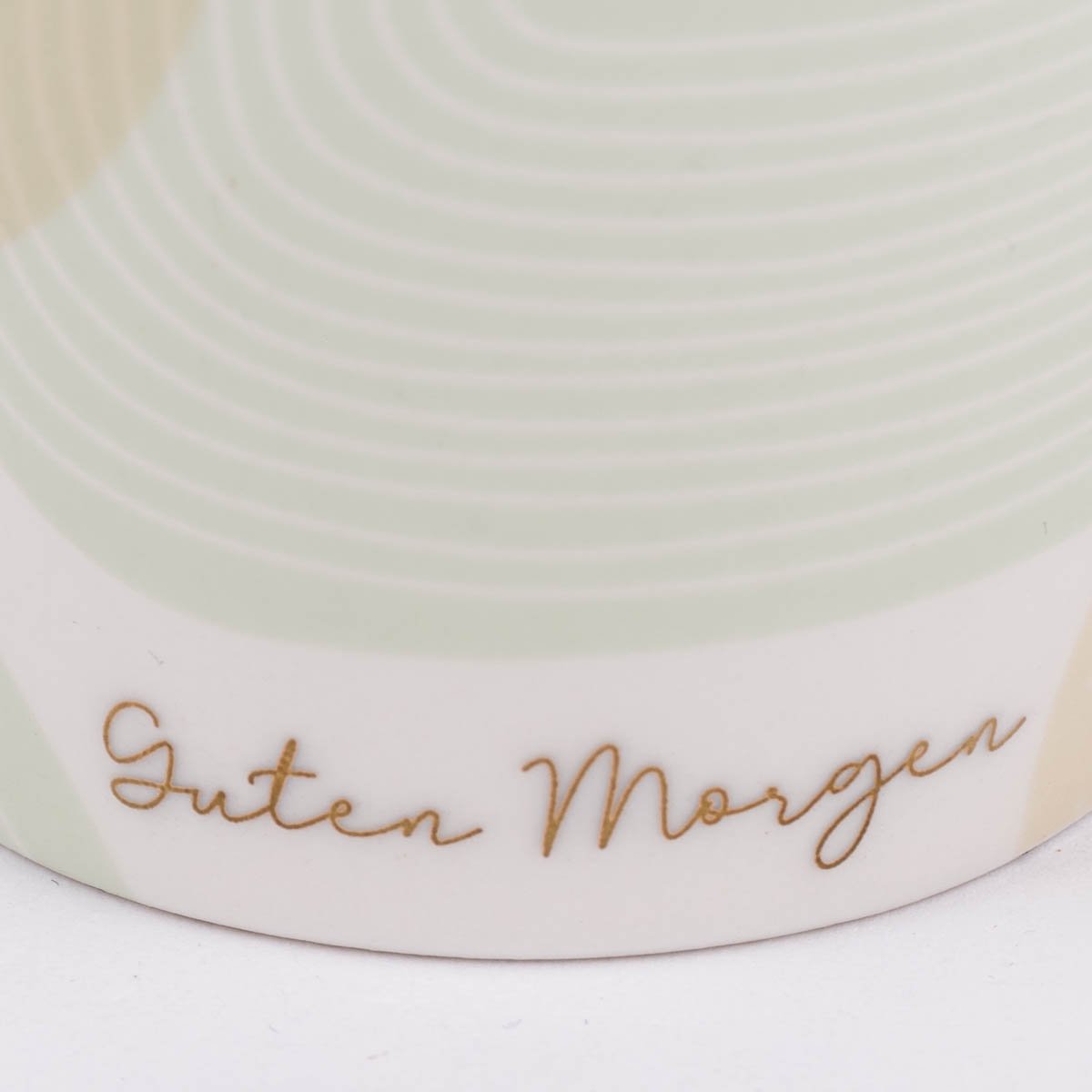 Schöner Leben Espresso Tasse aus Porzellan Guten Morgen grafisch pastell weiß mint beige gold 50ml von der Schreibkram Manufaktur Clearance-Verkauf