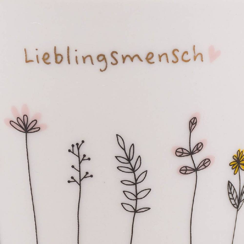 Schöner Leben Espresso Tasse aus Porzellan Lieblingsmensch Blumen weiß schwarz bunt gold 50ml von der Schreibkram Manufaktur Kostenloser Versand international