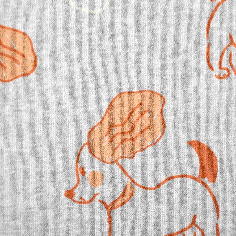 Schöner Leben Sweatstoff Meterware Melange kuschelweich Hunde hellgrau braun 1,4m Breite Rabatte dieses Monats