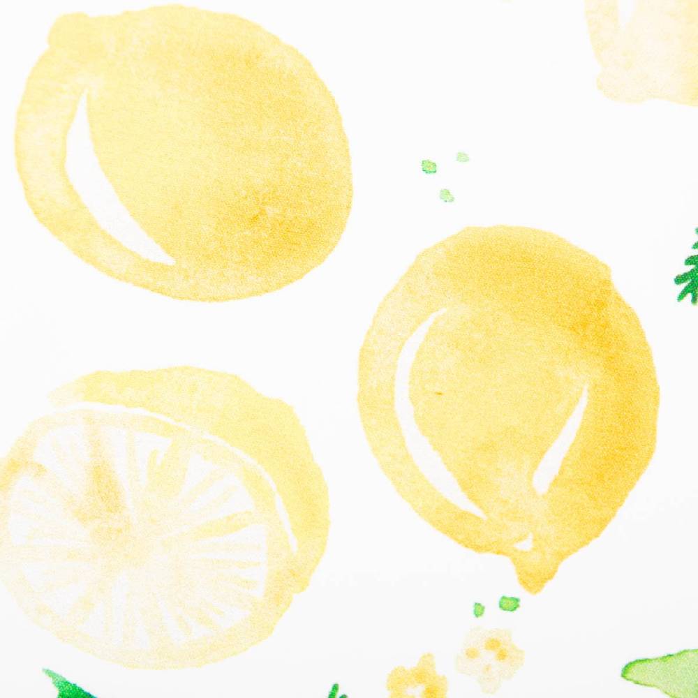 Schöner Leben Baumwollstoff Popeline Fine Poplin Digitaldruck LEMON Zitronen weiß gelb 1,45m Breite Auslauf