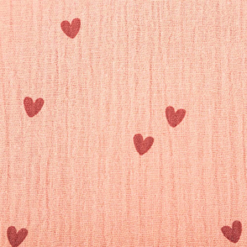Schöner Leben Musselin Stoff SMALL HEARTS Herzchen blush rosa 1,35m Breite Hotsell