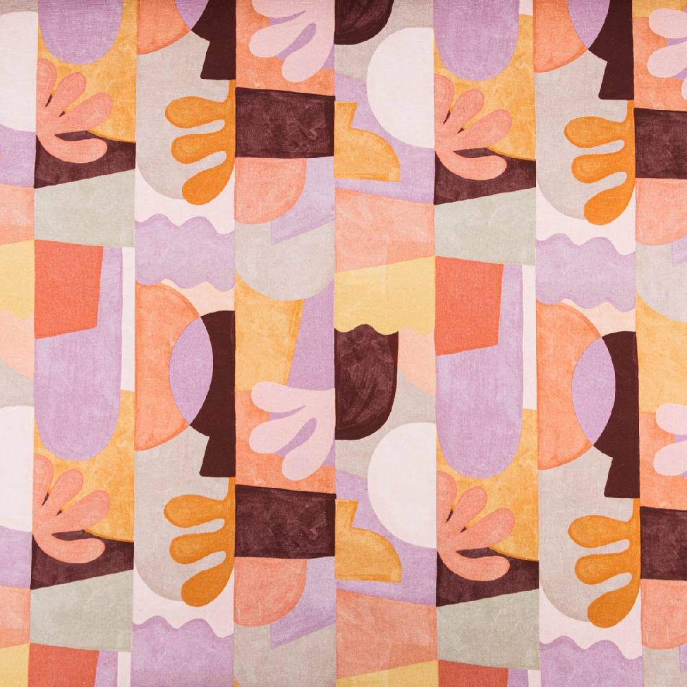 Schöner Leben Canvas Stoff Nerida Hansen Abstract Tiffany terracotta flieder 1.4m Breite Meist gekauft