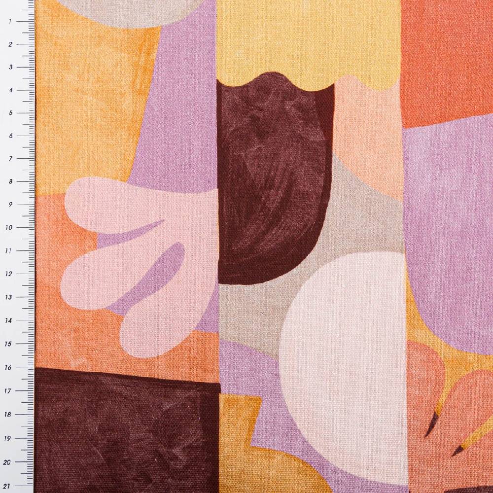 Schöner Leben Canvas Stoff Nerida Hansen Abstract Tiffany terracotta flieder 1.4m Breite Meist gekauft