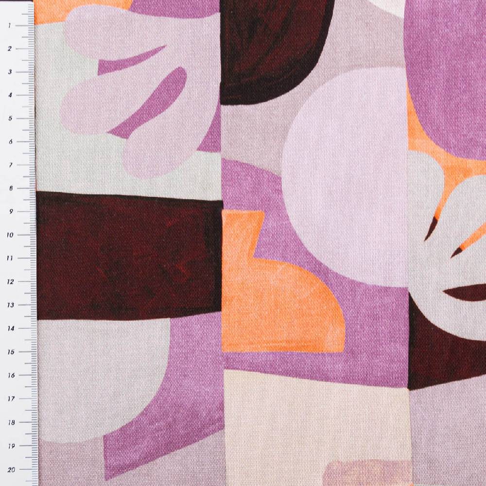 Schöner Leben Canvas Stoff Nerida Hansen Abstract Lilac lila orange 1,40m Breite Blitzverkäufe