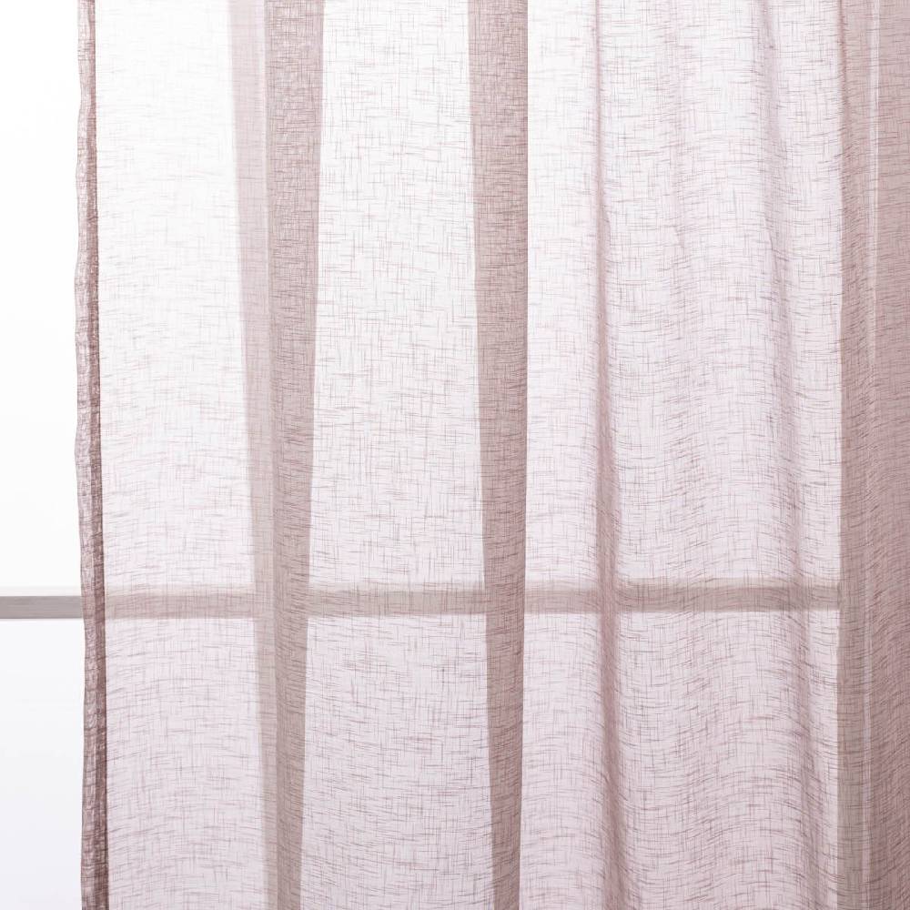 Schöner Leben Gardine My Style mit verdeckten Schlaufen transparent uni Leinenstruktur braun 140cmx255cm Vatertagsangebot