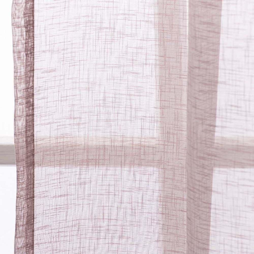 Schöner Leben Gardine My Style mit verdeckten Schlaufen transparent uni Leinenstruktur braun 140cmx255cm Vatertagsangebot