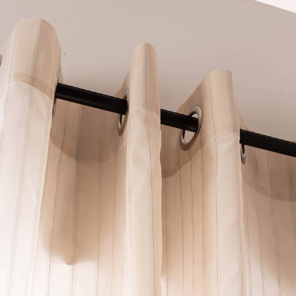 Schöner Leben Ösenvorhang Soho Club Barbara Becker Längsstreifen beige silber 140cmx245cm Valentinstagsangebot