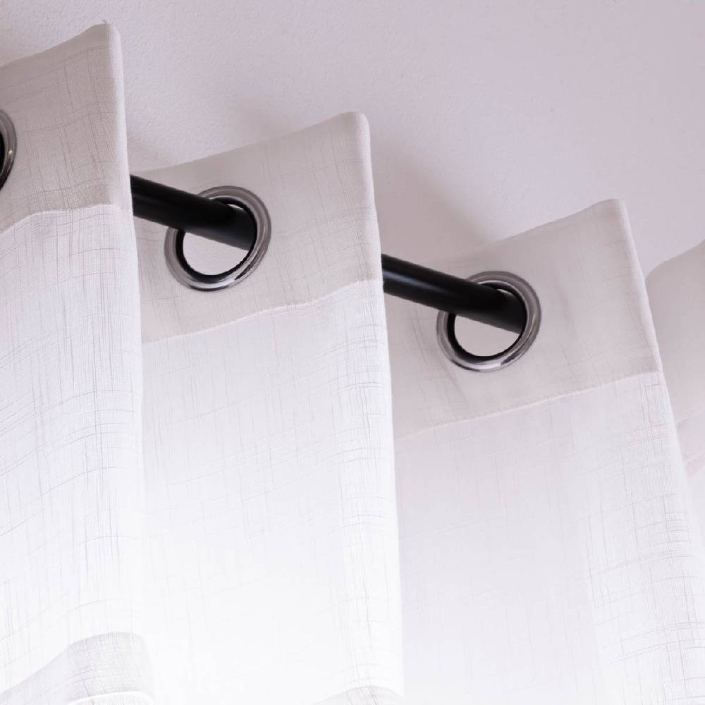 Schöner Leben Ösenvorhang Natural Charme Freundin Home Collection Leinenstruktur Plisseefalten wollweiß 140cmx255cm Top Angebot