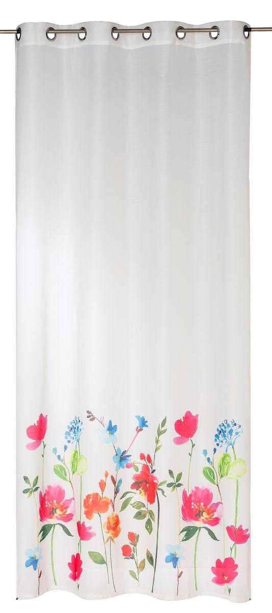 Schöner Leben Ösenvorhang Summer Breeze Freundin Home Collection Batist Blumensockel wollweiß bunt 140cmx255cm Neueste Mode