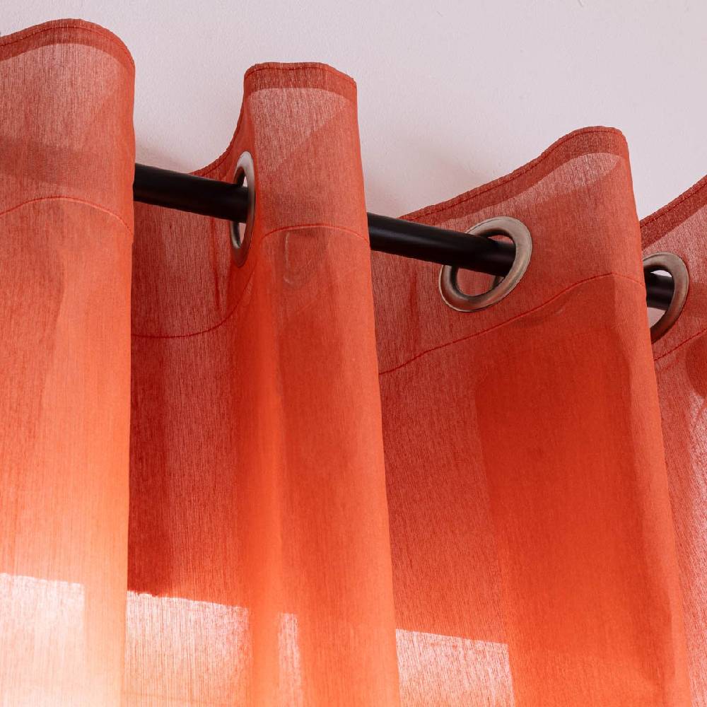 Schöner Leben Ösenvorhang Batik Farbverlauf halbtransparent terracotta 140cmx255cm Blitzangebot