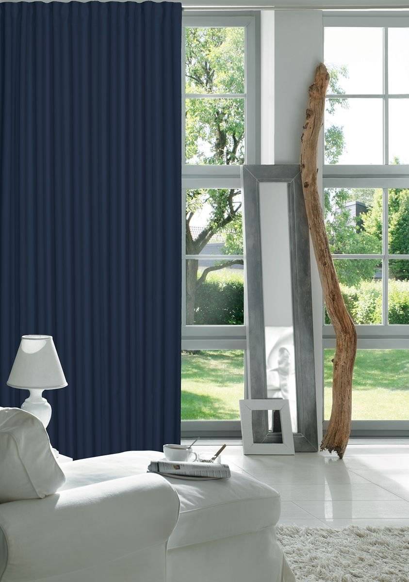 Schöner Leben Verdunkelungsvorhang Black Out Midnight Elbersdrucke uni blau 140cmx255cm Bestseller
