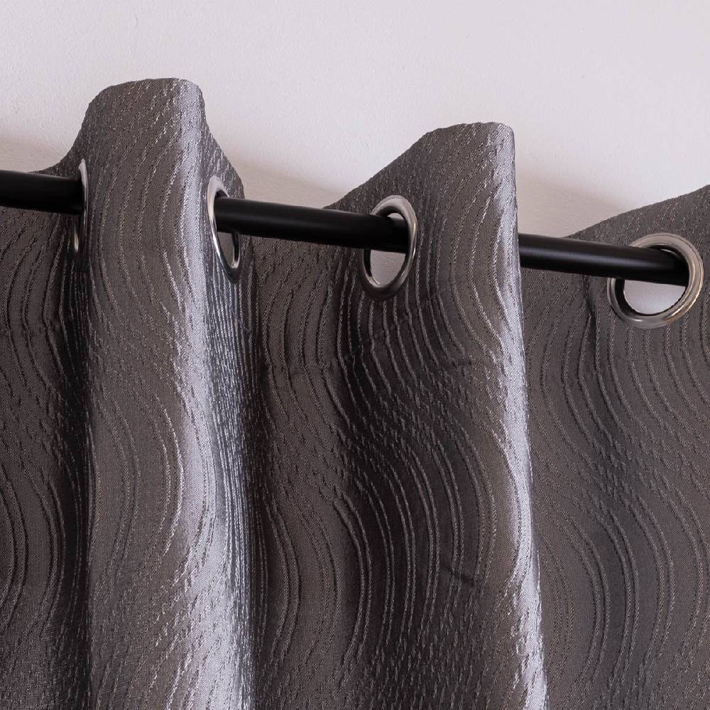 Schöner Leben Ösenvorhang Miracle Elbersdrucke blickdicht Clocqué-Jacquardgewebe silber 140cmx255cm Super Sparpreis