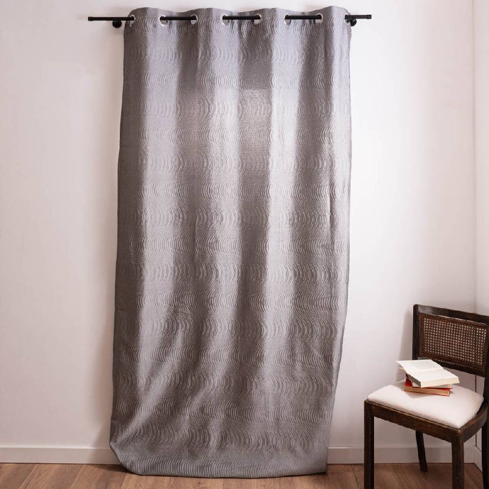 Schöner Leben Ösenvorhang Miracle Elbersdrucke blickdicht Clocqué-Jacquardgewebe silber 140cmx255cm Super Sparpreis
