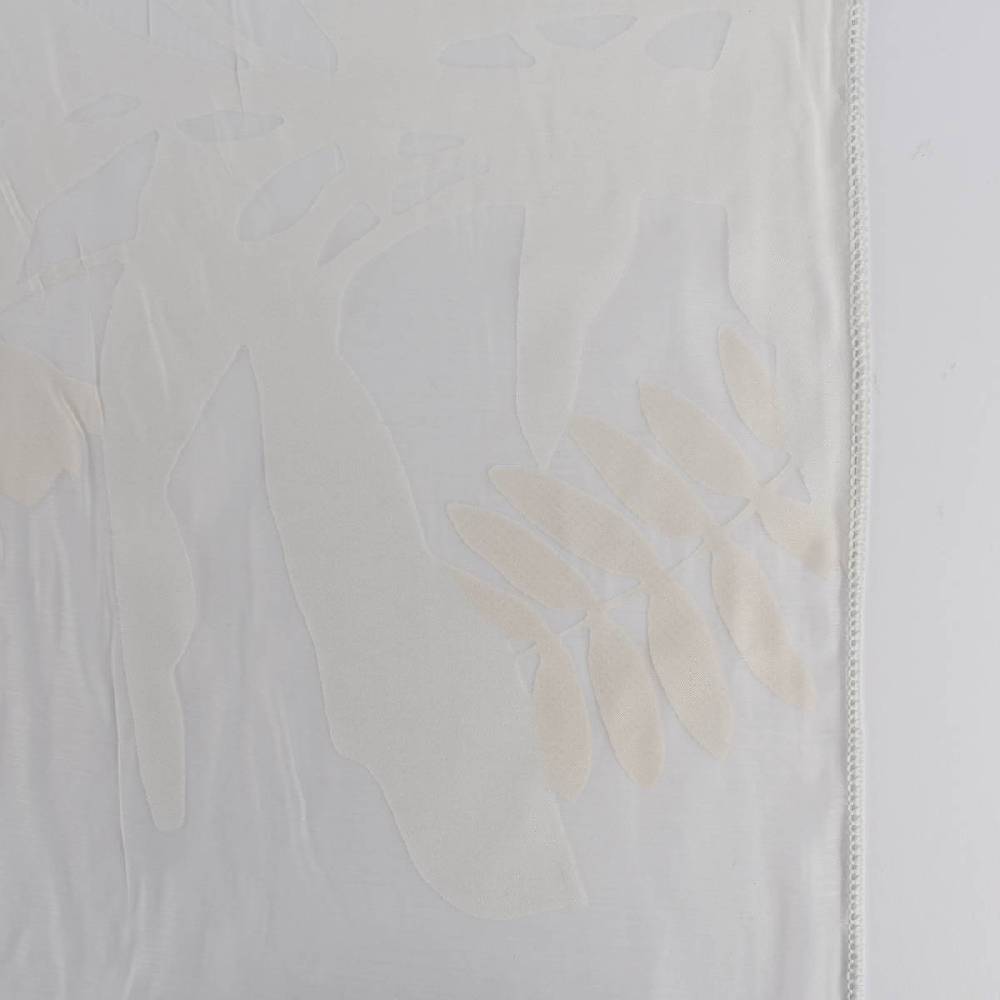 Schöner Leben Rasch Textil Gardinenstoff Ausbrenner Madagaskar Blätter weiß 295cm Neueste Stile