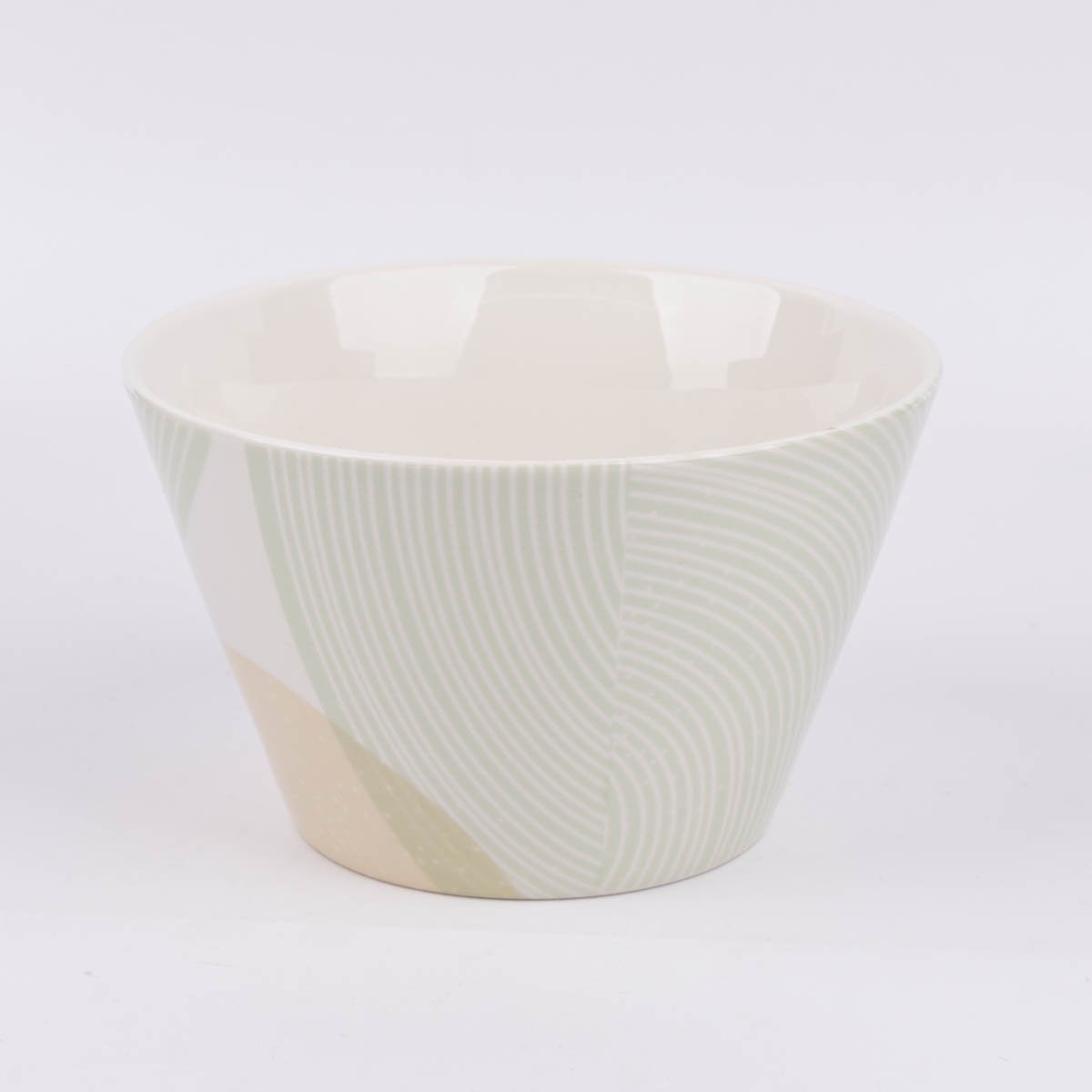 Schöner Leben Müslischale aus Porzellan Guten Appetit grafisch pastell weiß mint beige gold 14x9cm von der Schreibkram Manufaktur Nur noch ein Tag übrig