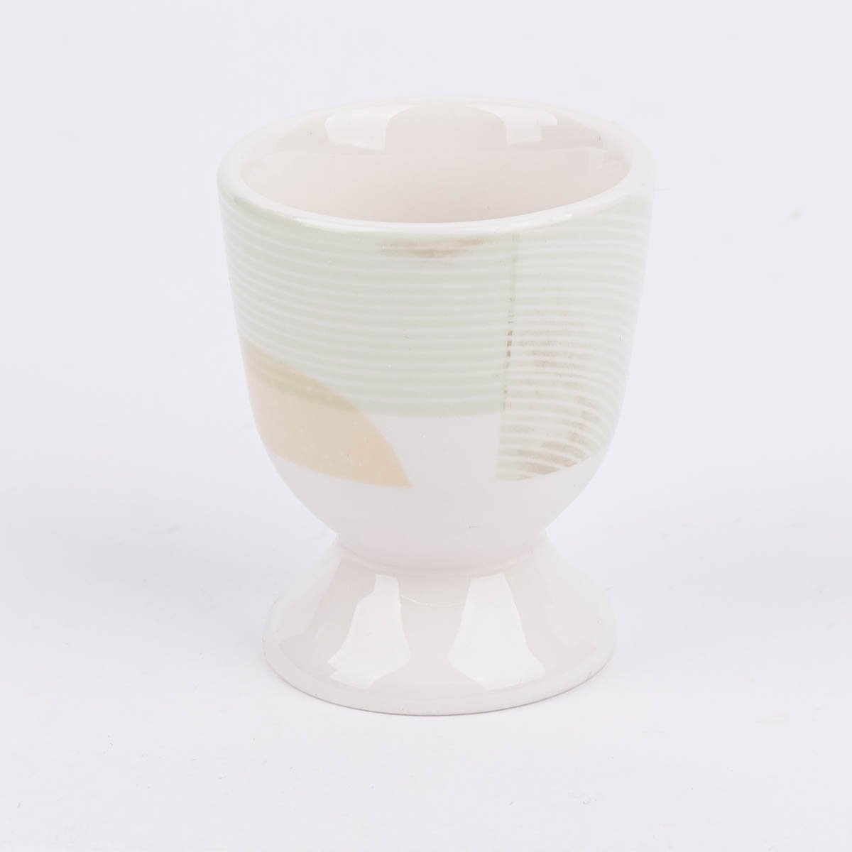 Schöner Leben Eierbecher aus Porzellan Guten Appetit grafisch pastell weiß mint beige gold 5x6cm von der Schreibkram Manufaktur Super Rabatt