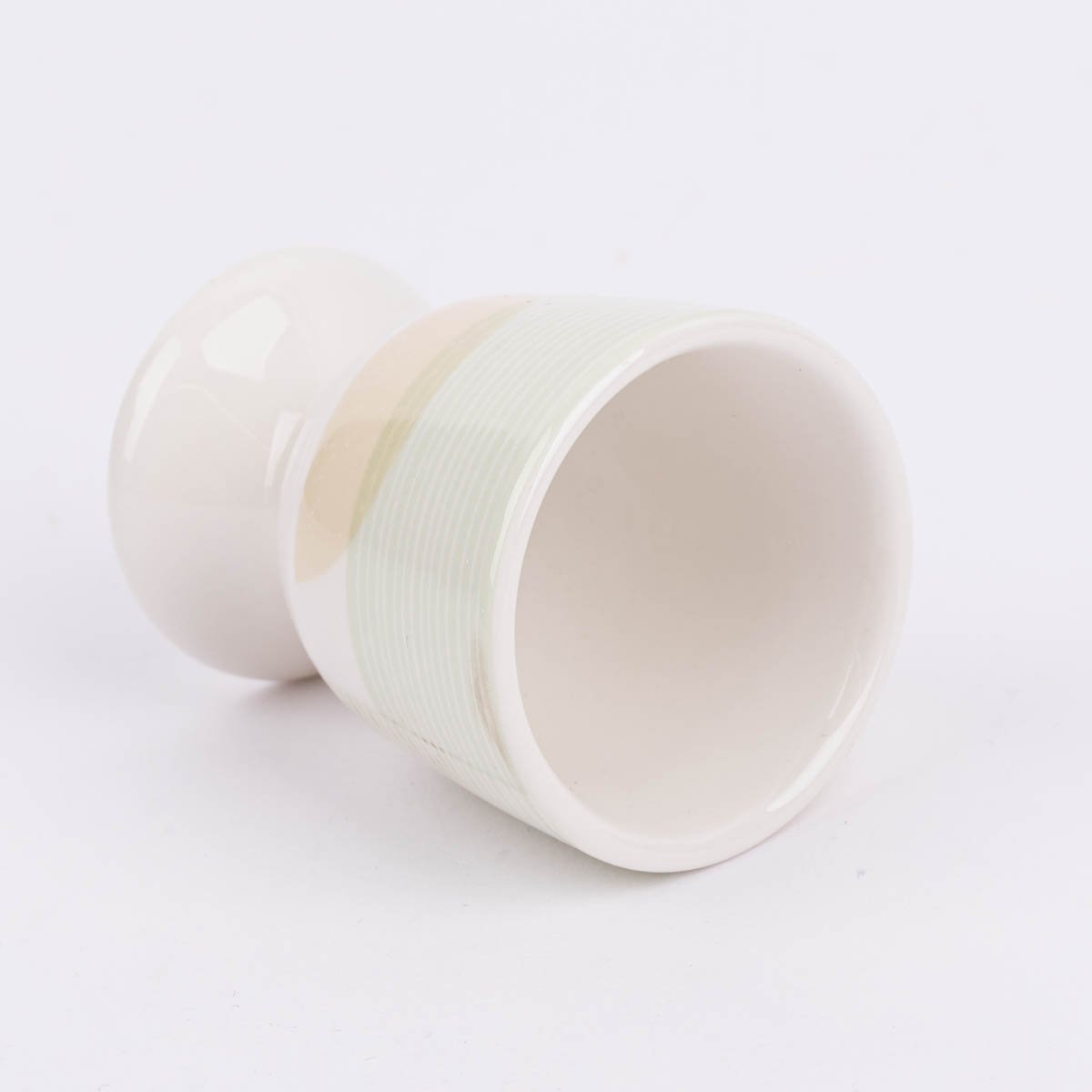 Schöner Leben Eierbecher aus Porzellan Guten Appetit grafisch pastell weiß mint beige gold 5x6cm von der Schreibkram Manufaktur Super Rabatt