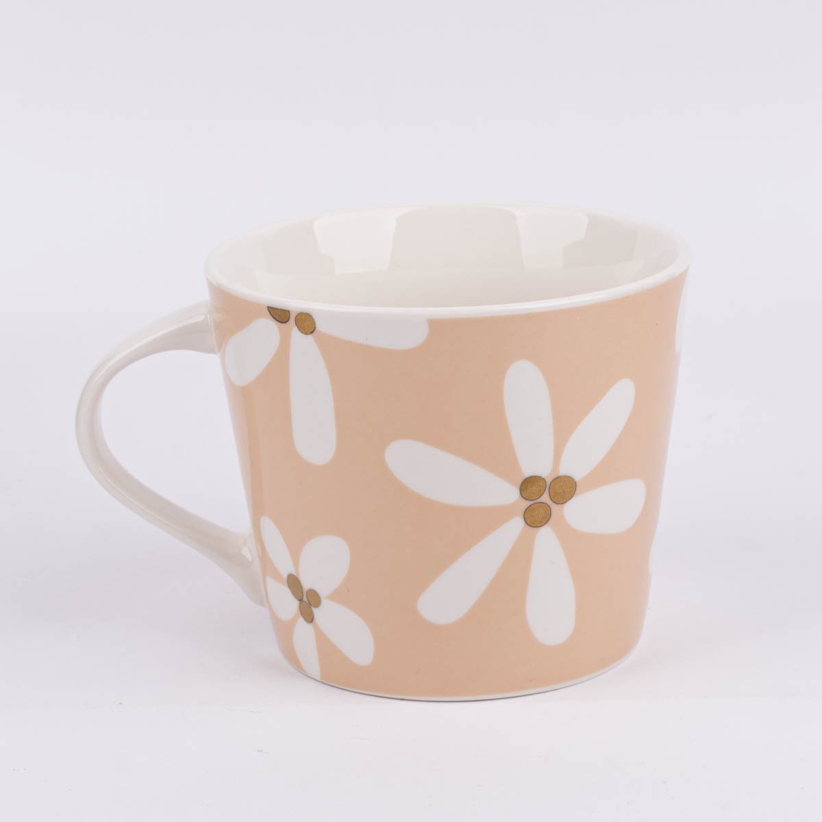 Schöner Leben Tasse Goldtasse aus Porzellan Moin Blumenmuster orange weiß schwarz gold 420ml von Schreibkram Manufaktur 50% Rabatt mit kostenlosem Versand