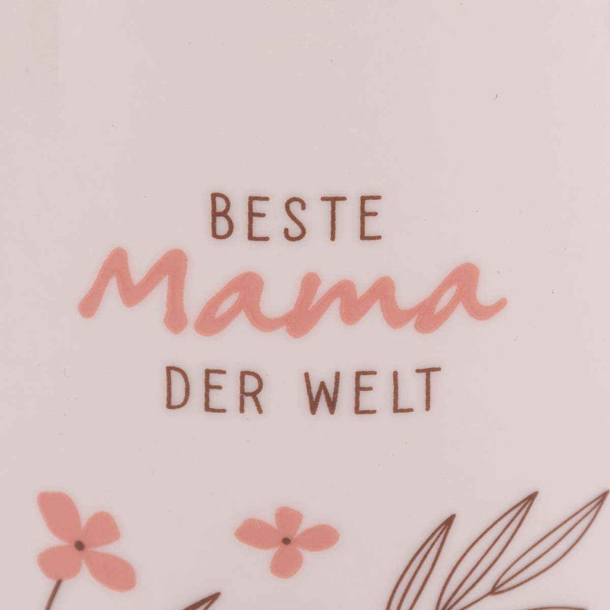 Schöner Leben Tasse Gute Laune aus Porzellan Beste Mama der Welt Blumen rosa braun weiß 300ml von Grafik Werkstatt Kostenloser Versand international
