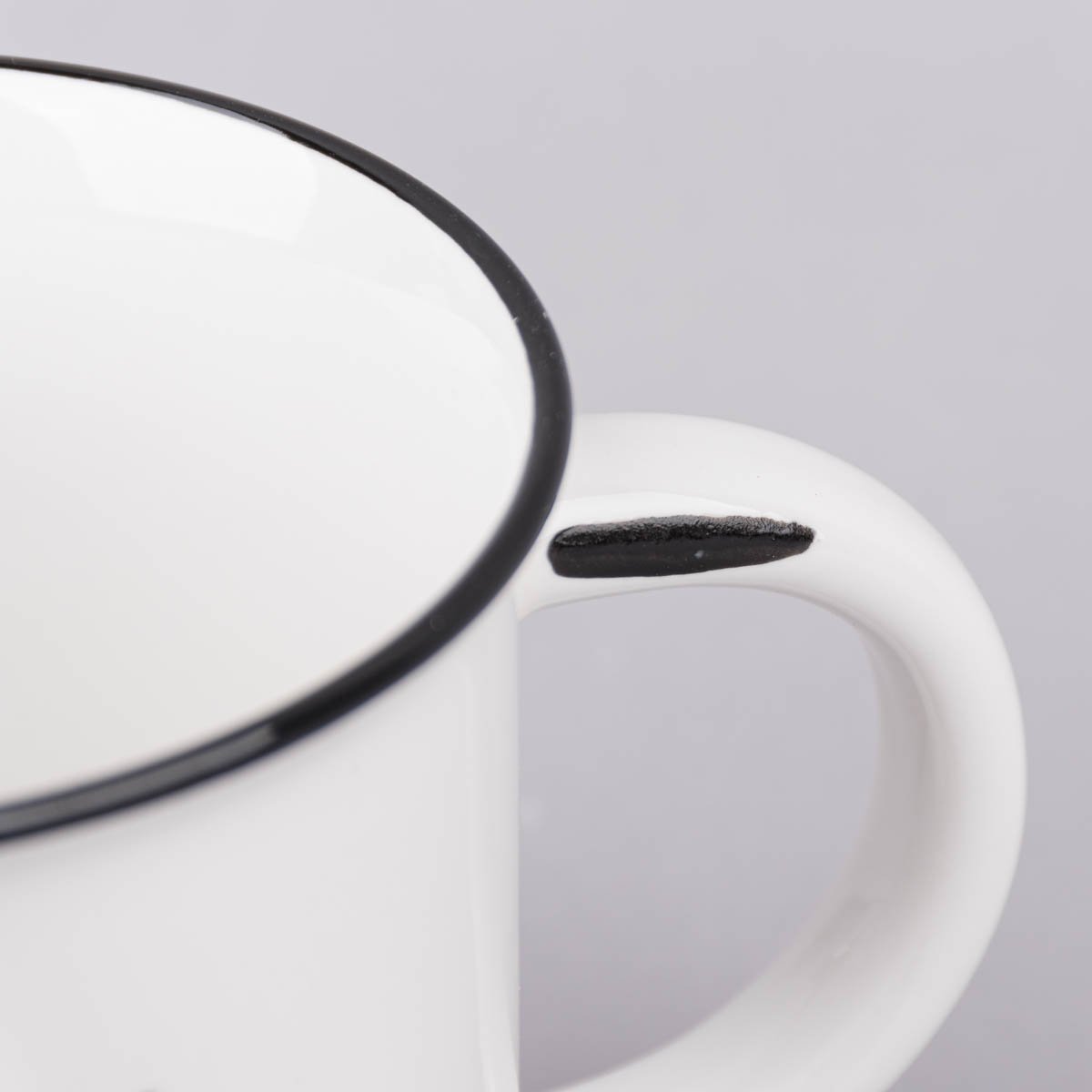 Schöner Leben Tasse Vintage aus Keramik in Emaille-Optik Maritim Fernweh weiß schwarz 400ml von Grafik Werkstatt Begrenzt auf 3 Tage