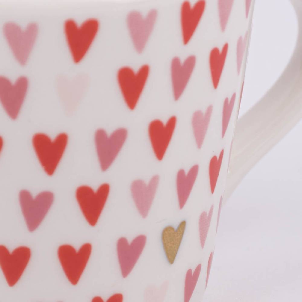 Schöner Leben Espresso Tasse aus Porzellan Herzen weiß rosa rot gold 50ml von der Schreibkram Manufaktur Black Friday Preise