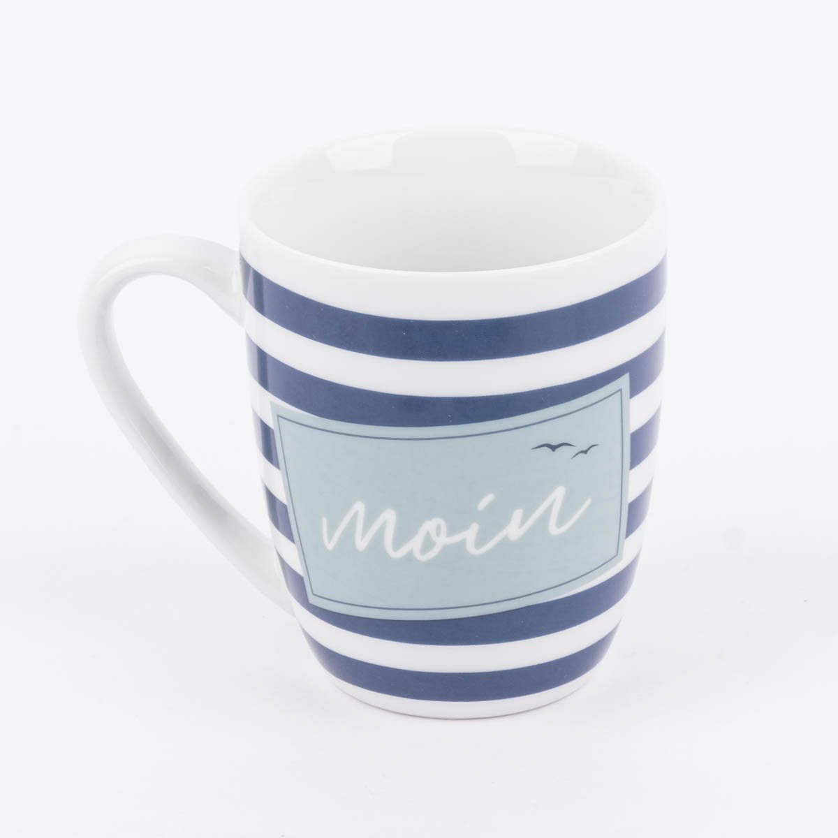 Schöner Leben Tasse aus Porzellan Moin Streifenmuster Möwen blau weiß 250ml von La Vida Hotsell