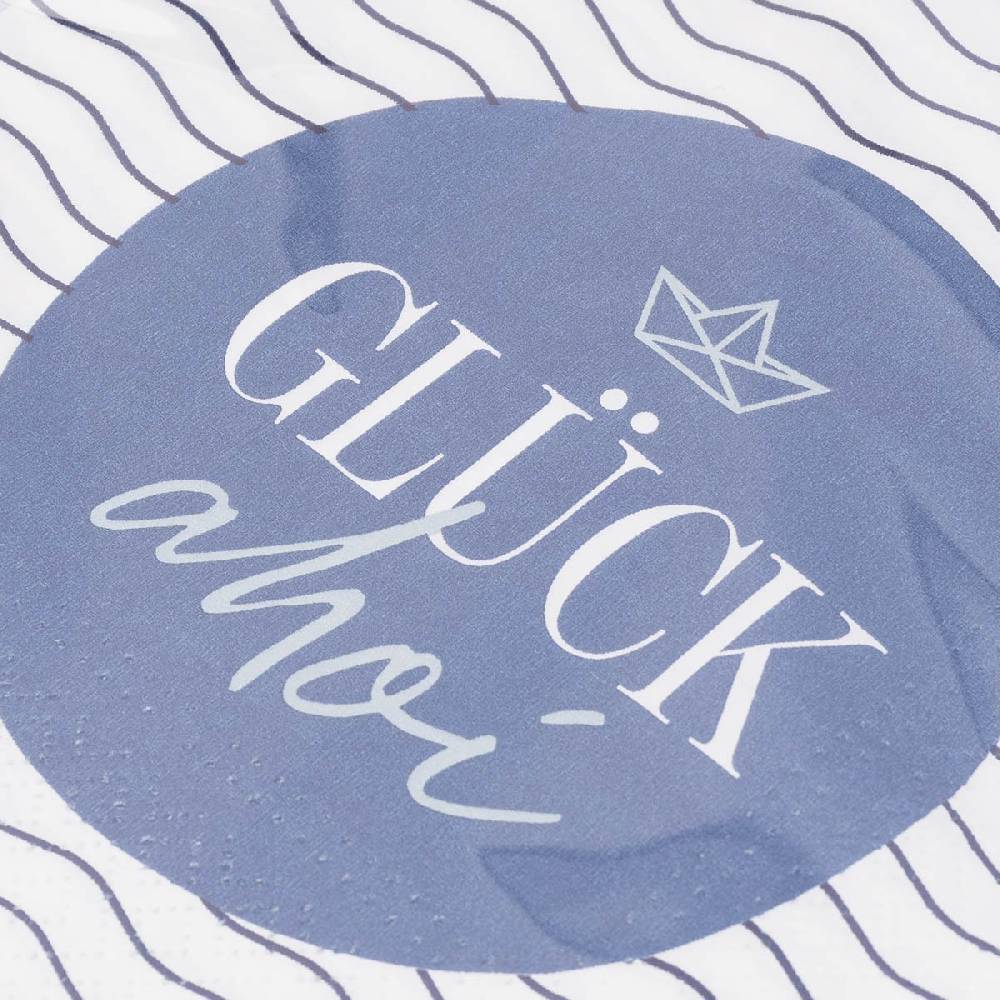 Schöner Leben Servietten Glück ahoi Schiff blau weiß 33x33cm 3lagig 20 Stück von La Vida Sonderangebot