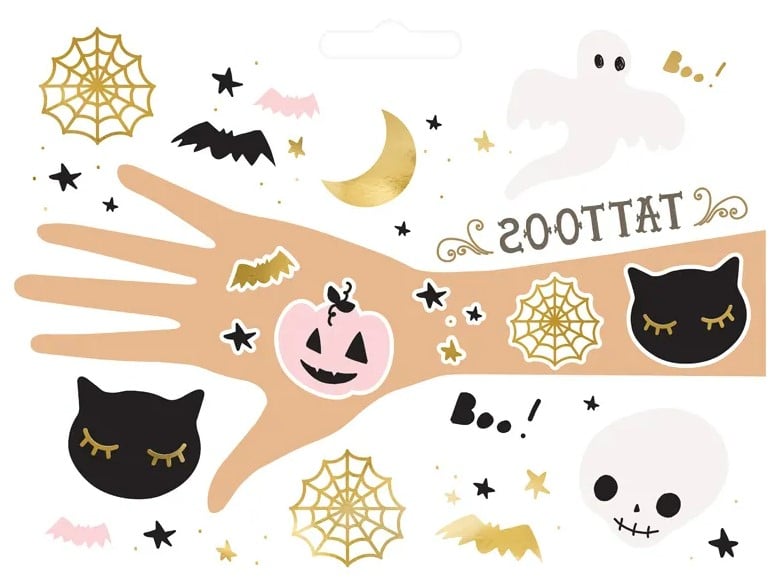 Schöner Leben Halloween Tattoos BOO! abwaschbar 12 Stk Versandkostenfrei