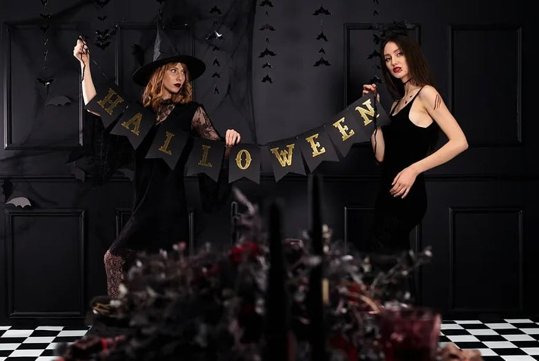 Schöner Leben Girlande Halloween aus Papier schwarz gold 20x175cm Exklusivangebot