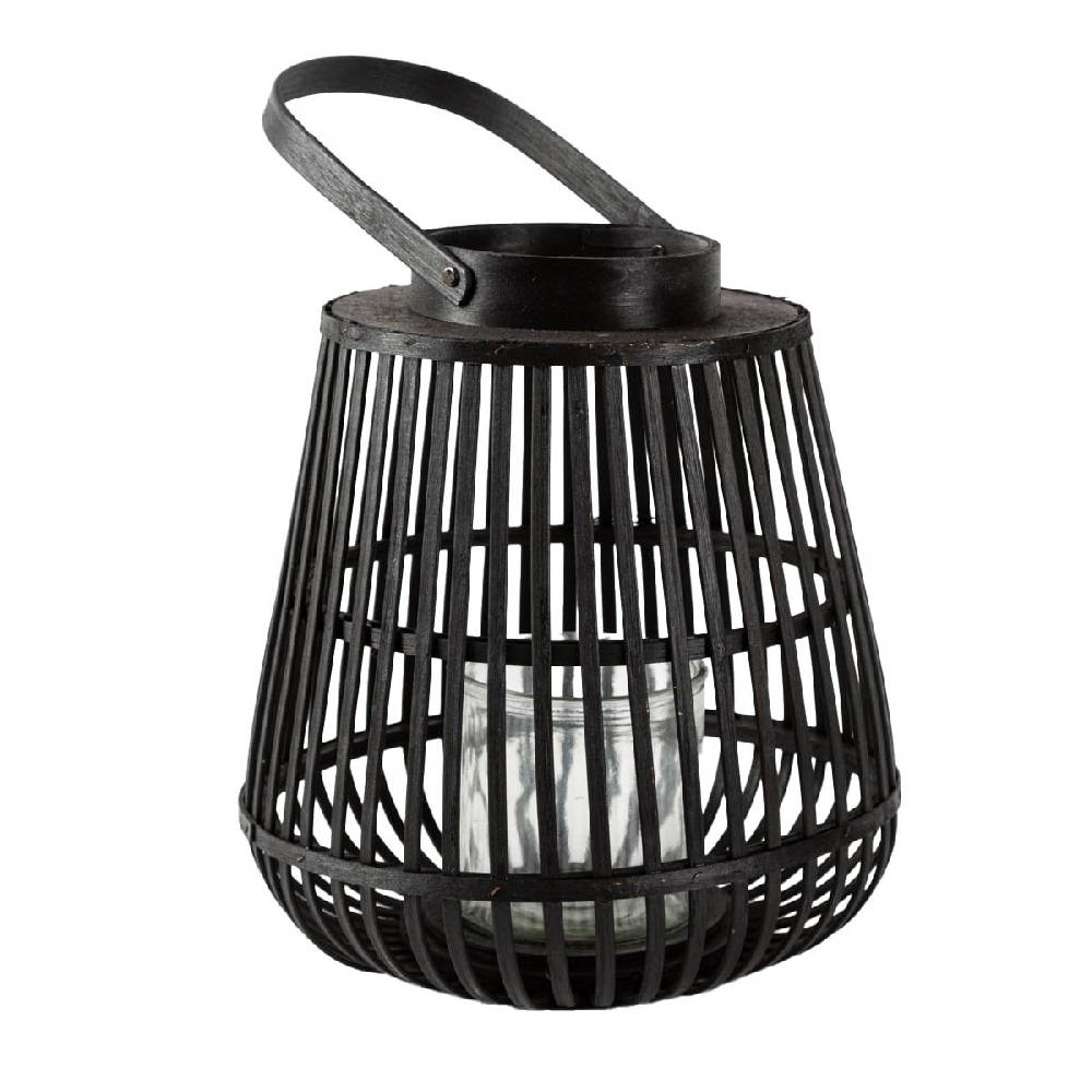 Schöner Leben Laterne aus Bambus mit Henkel und Glaseinsatz 35x35x40cm schwarz von Countryfield Black Friday