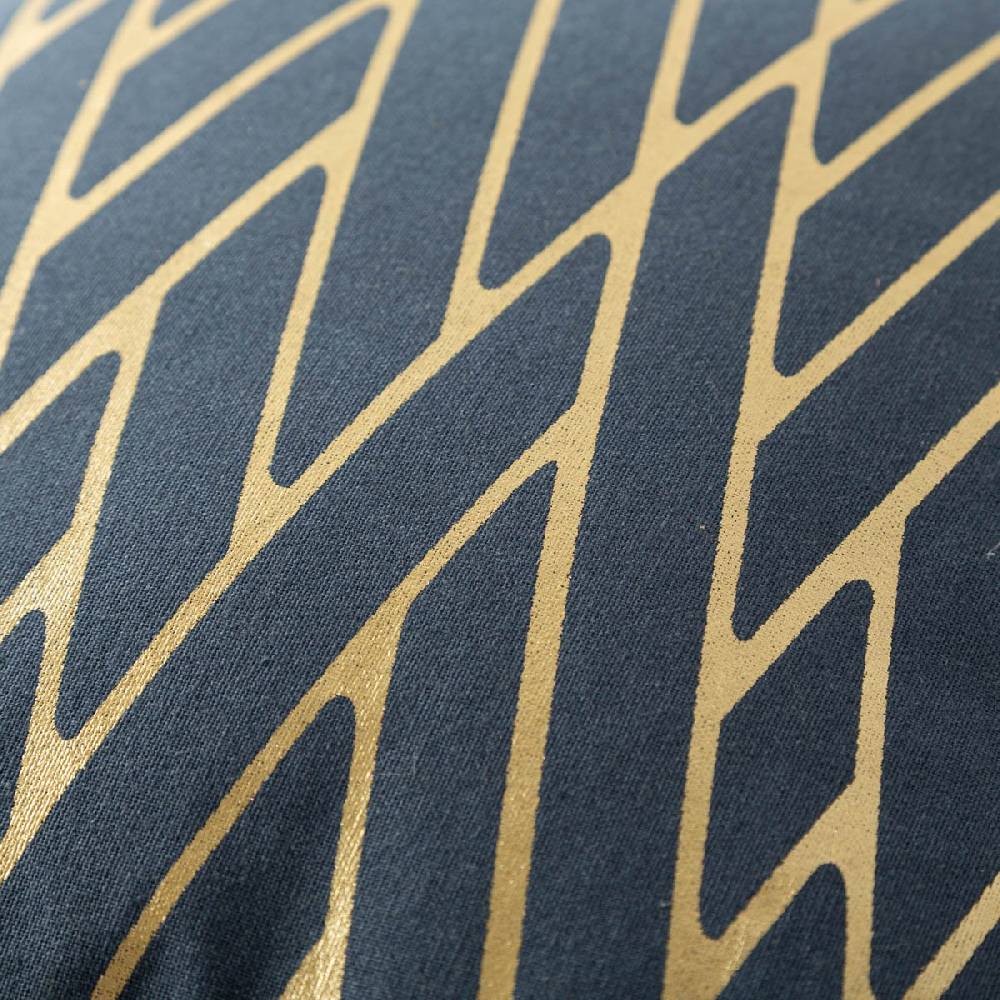 Schöner Leben Kissen Houston in Blau mit Metallic-Effekten in Gold 40x40cm Osterangebot