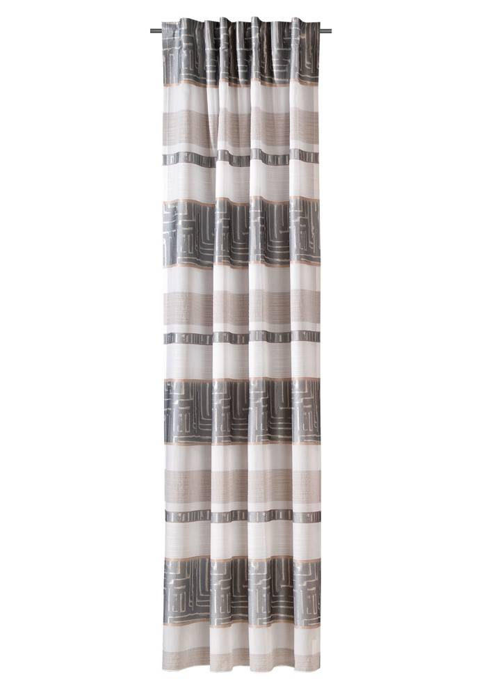 Schöner Leben Gardine mit Schlaufenband Jacquard Streifen weiß blaugrau 140x245cm Muttertagsangebot
