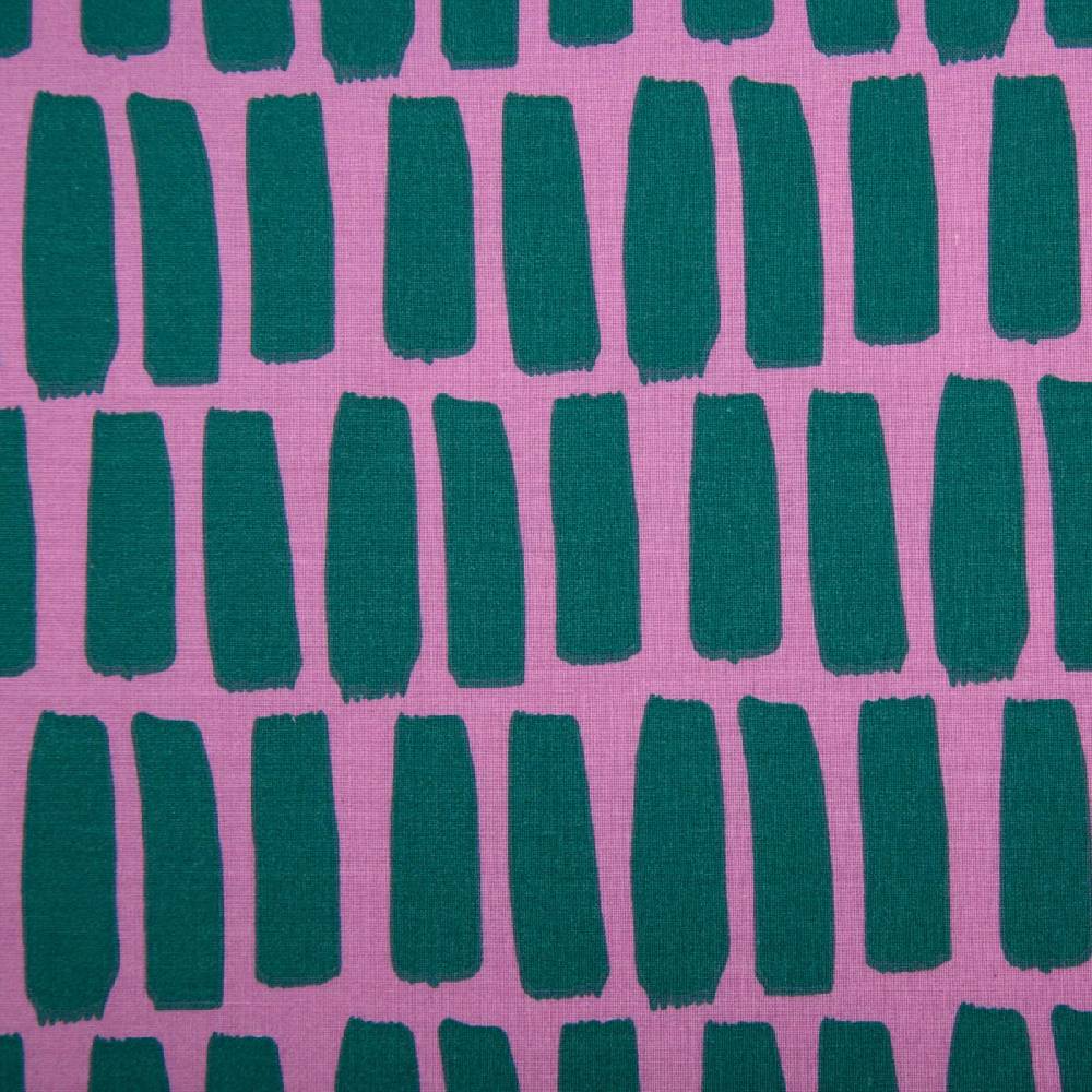 Schöner Leben Tischdeckenstoff abwaschbar Baumwollstoff beschichtet DOTS AND STRIPES Striche pink petrol 1,45m Breite