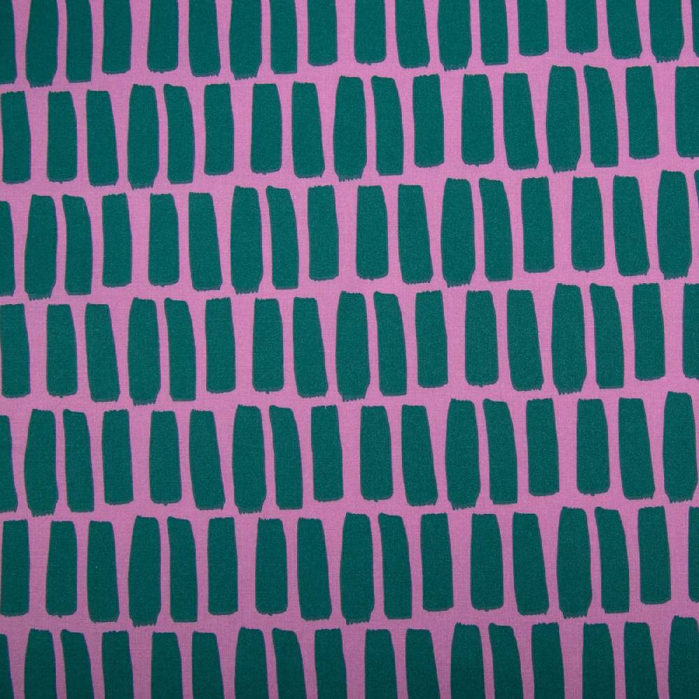 Schöner Leben Tischdeckenstoff abwaschbar Baumwollstoff beschichtet DOTS AND STRIPES Striche pink petrol 1,45m Breite Räumungsverkauf