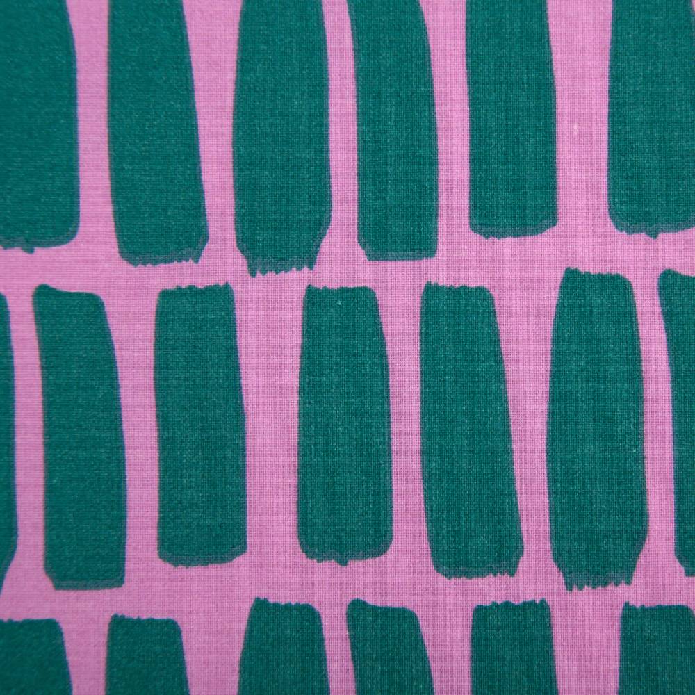 Schöner Leben Tischdeckenstoff abwaschbar Baumwollstoff beschichtet DOTS AND STRIPES Striche pink petrol 1,45m Breite Räumungsverkauf