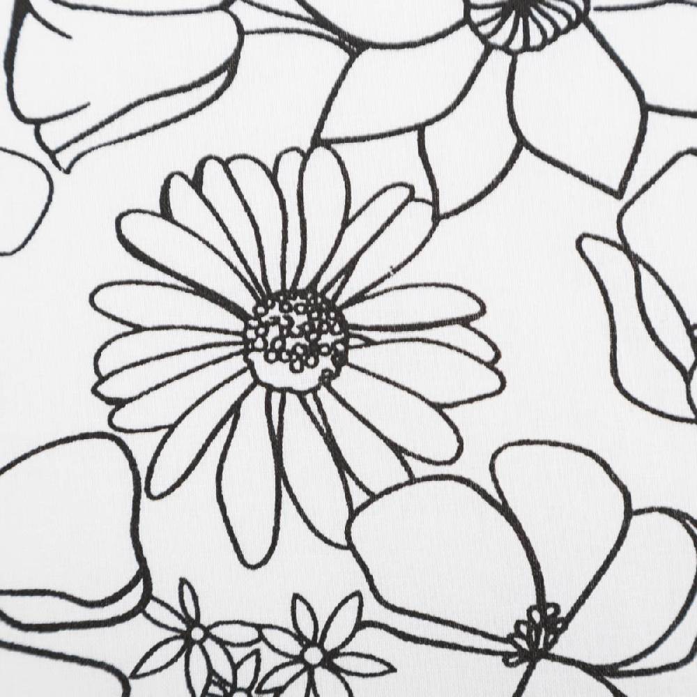 Schöner Leben Baumwollstoff Ausmalstoff LYCOLIA Blumen Blüten weiß schwarz 1,5m Breite Tiefpreis
