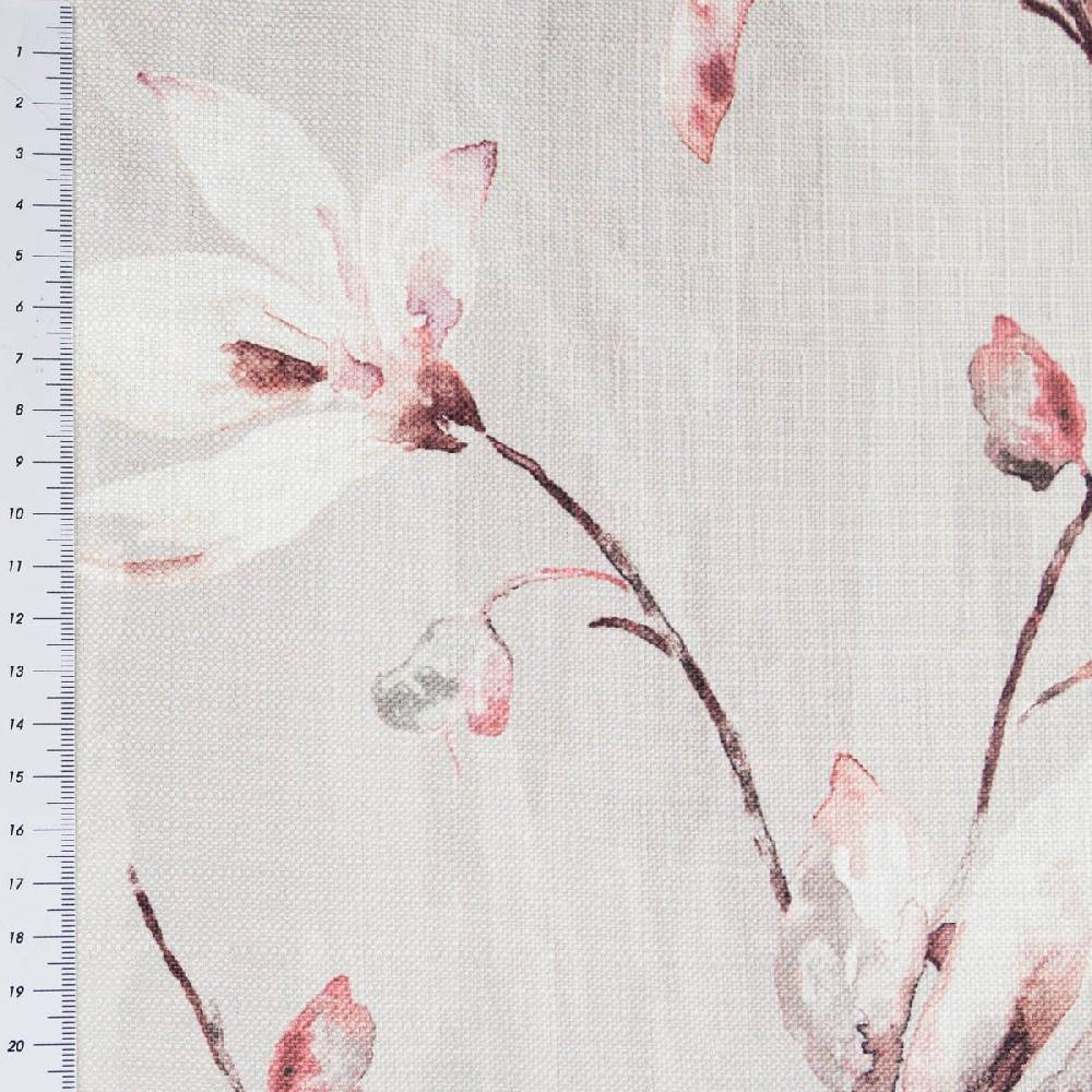 Schöner Leben Dekostoff Druckstoff Strukturoptik Aquarell Blumen Blüten beere 1,50m Breite Begrenzte Freigabe